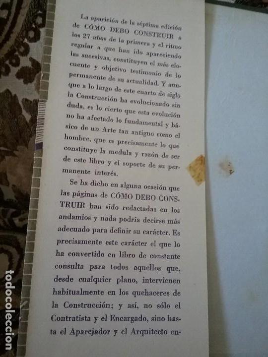 Libros de segunda mano: Como debo construir -Manual practico de construcci&oacute;n de edificios-, de Benavent de Barbera. Bosch 19 - Foto 5
