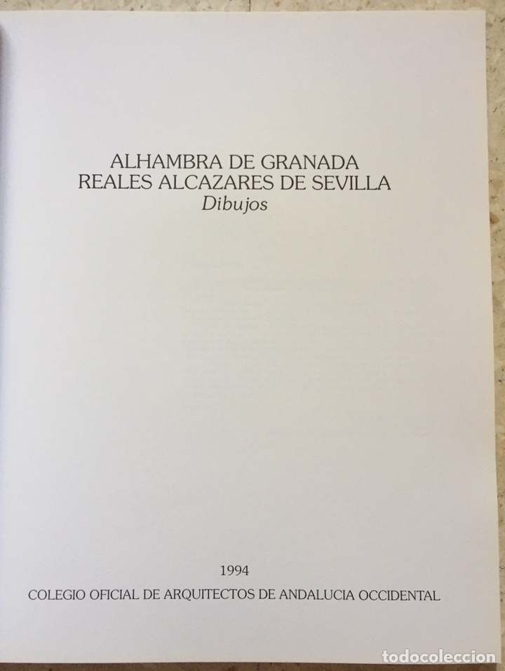 Libros de segunda mano: Libro: Alhambra de Granada, Reales Alcázares de Sevilla,Dibujos. - Foto 3 - 128083311