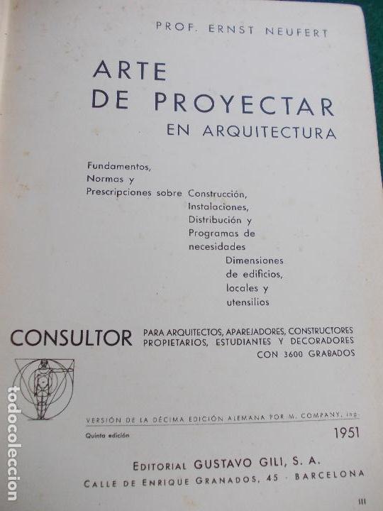 Libros de segunda mano: ARTE DE PROYECTAR 1951 - Foto 3