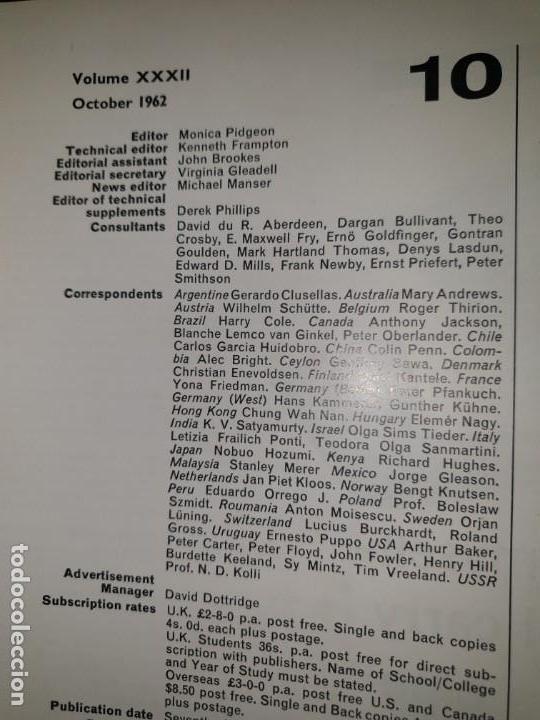 Libros de segunda mano: ARCHITECTURAL DESIGN 1962 - Foto 6