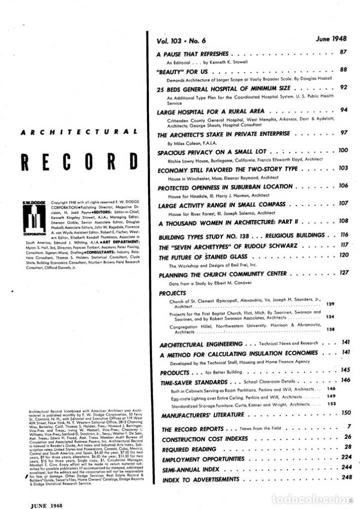 Libros de segunda mano: Architectural Record June 1948 - Foto 2