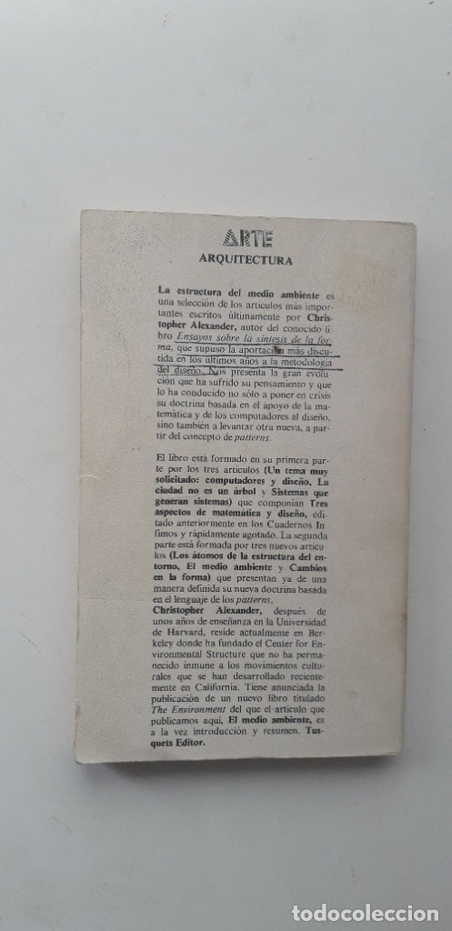 Libros de segunda mano: LA ESTRUCTURA DEL MEDIO AMBIENTE - CHRISTOPHER ALEXANDER - Foto 2