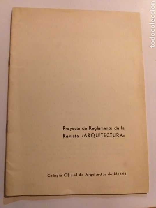 Second hand books: Proyecto de reglamento de la Revista Arquitectura 1968