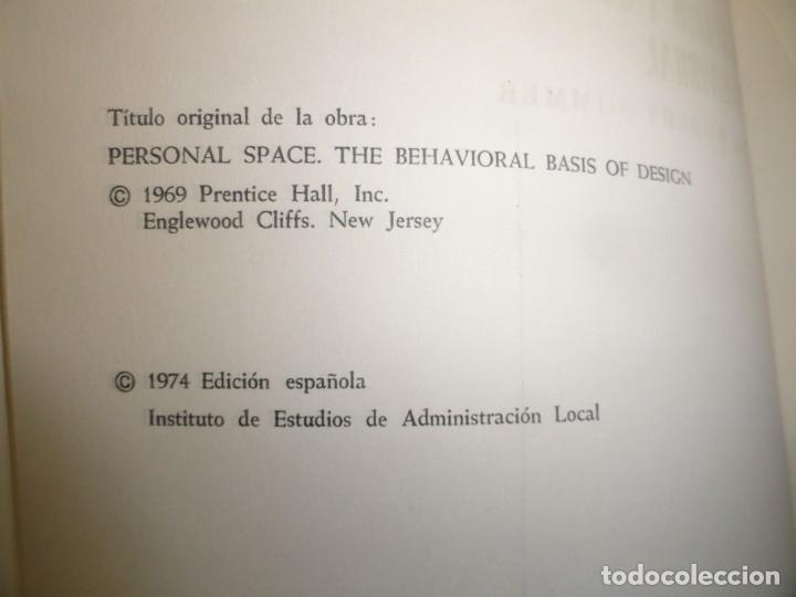 Libros de segunda mano: Espacio y Comportamiento Individual - Robert Sommer - Foto 3
