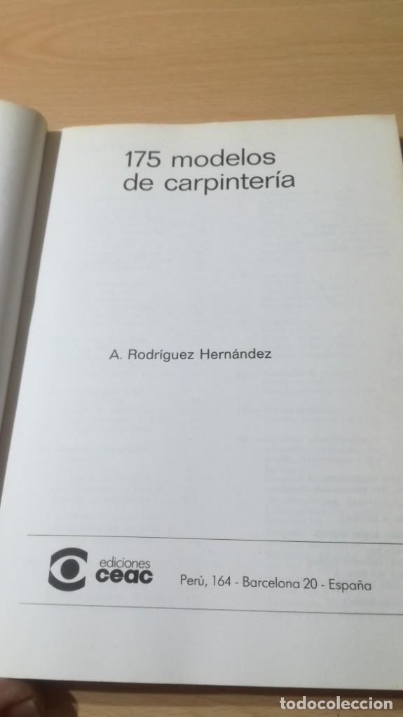 Libros de segunda mano: 175 MODELOS DE CARPINTERIA - CEAC - ANSELMO RODRIGUEZ 		K504 - Foto 3