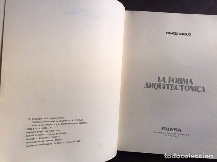 Libros de segunda mano: La forma arquitect&oacute;nica. Ignacio Araujo - Foto 2
