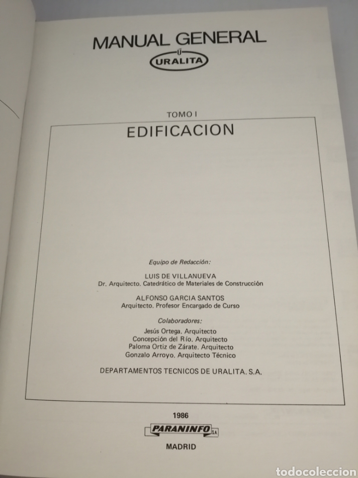 Libros de segunda mano: Manual general Uralita, TOMO I: EDIFICACION - Foto 2
