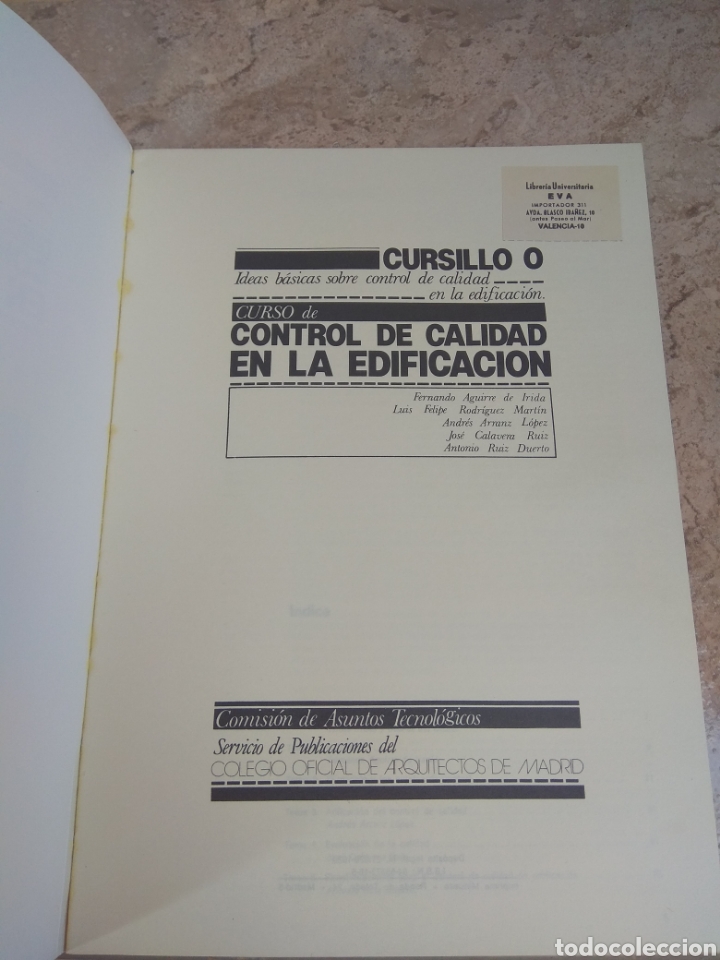 Libros de segunda mano: Libro Arquitectura Curso Control de Calidad en la Edificaci&oacute;n - 1980 - - Foto 4
