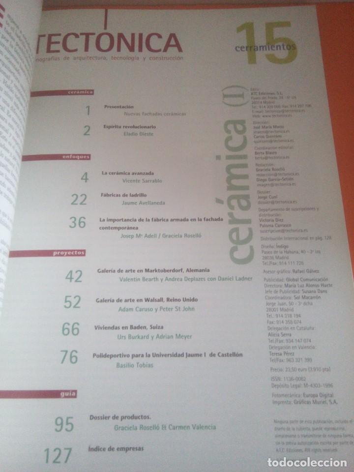 Libros de segunda mano: Tectonica 15 - Cer&aacute;micas I - Cerramientos - Foto 3