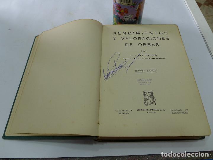 Libros de segunda mano: RENDIMIENTOS Y VALORACIONES DE OBRAS - Foto 6