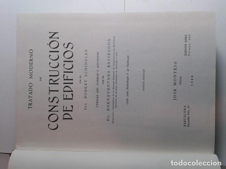 Libros de segunda mano: TRATADO MODERNO DE CONSTRUCCI&Oacute;N DE EDIFICIOS 1966 ROBERT SCHINDLER 8&ordf; EDICI&Oacute;N JOS&Eacute; MONTES&Oacute; - Foto 2