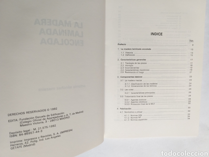 Libros de segunda mano: La madera laminada encolada Antonio S&aacute;nchez Mazaira. Escuela de la edificaci&oacute;n - Foto 6