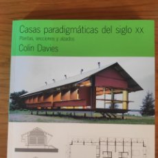 Libros de segunda mano: CASAS PARADIGMATICAS DEL SIGLO XX: PLANTAS, SECCIONES Y ALZADOS COLIN DAVIES. Lote 349319574