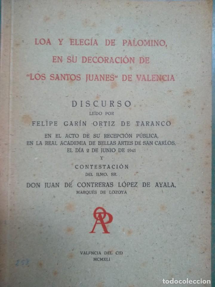 Gebrauchte B&uuml;cher: GARIN ORTIZ ,,LOA Y ELEGIA DE PALOMINO EN SU DECORACION DE LOS SANTOS JUANES, VALENCIA