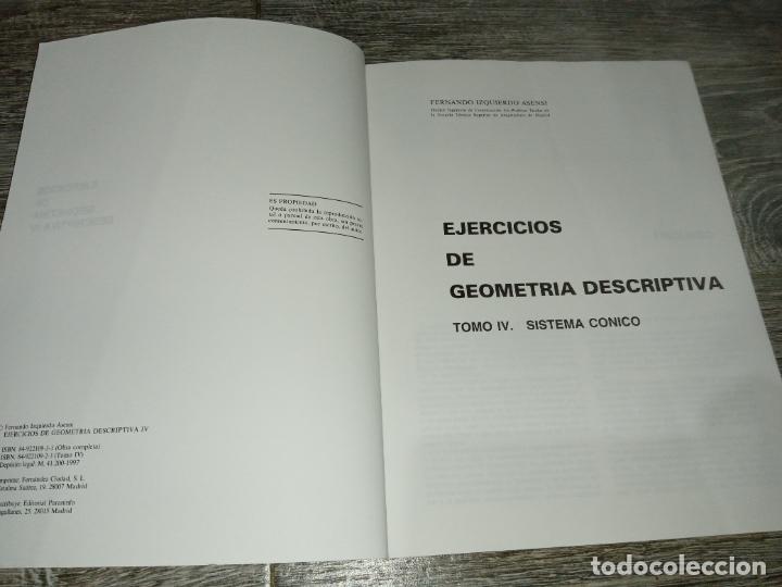 Libros de segunda mano: Libro Ejercicios de Geometr&iacute;a Descriptiva IV - Foto 5