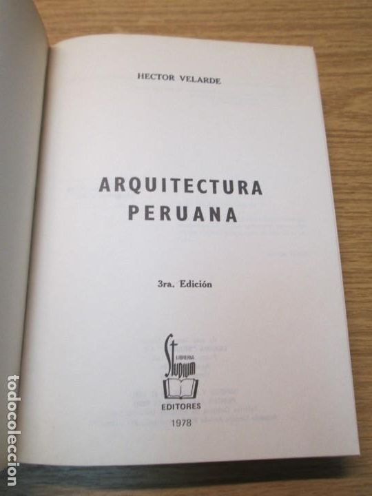 Libros de segunda mano: ARQUITECTURA PERUANA. HECTOR VELARDE. EDITORIAL STUDIUM. 1978 - Foto 7