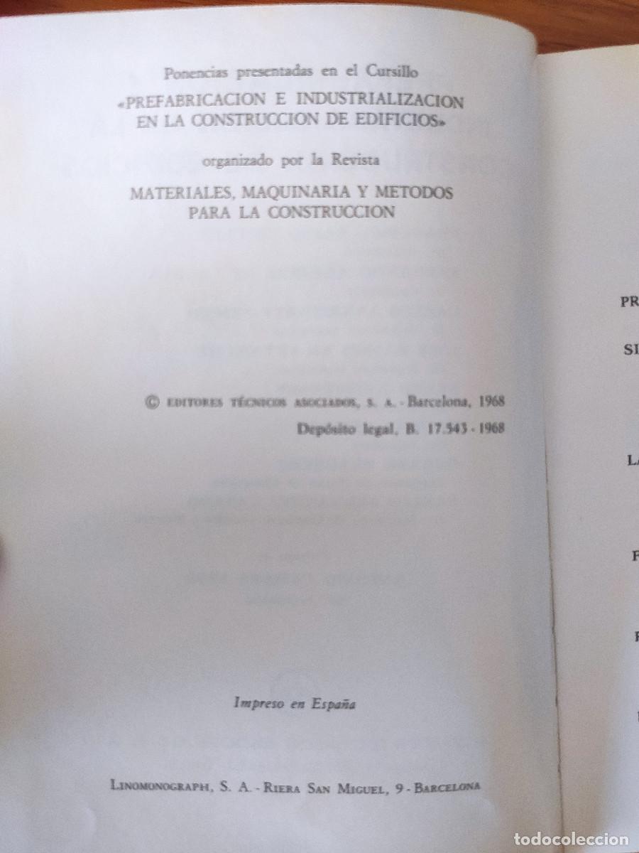 Libros de segunda mano: PREFABRICACION E INDUSTRIALIZACI&Oacute;N EN LA CONSTRUCCION DE EDIFICIOS - Foto 2