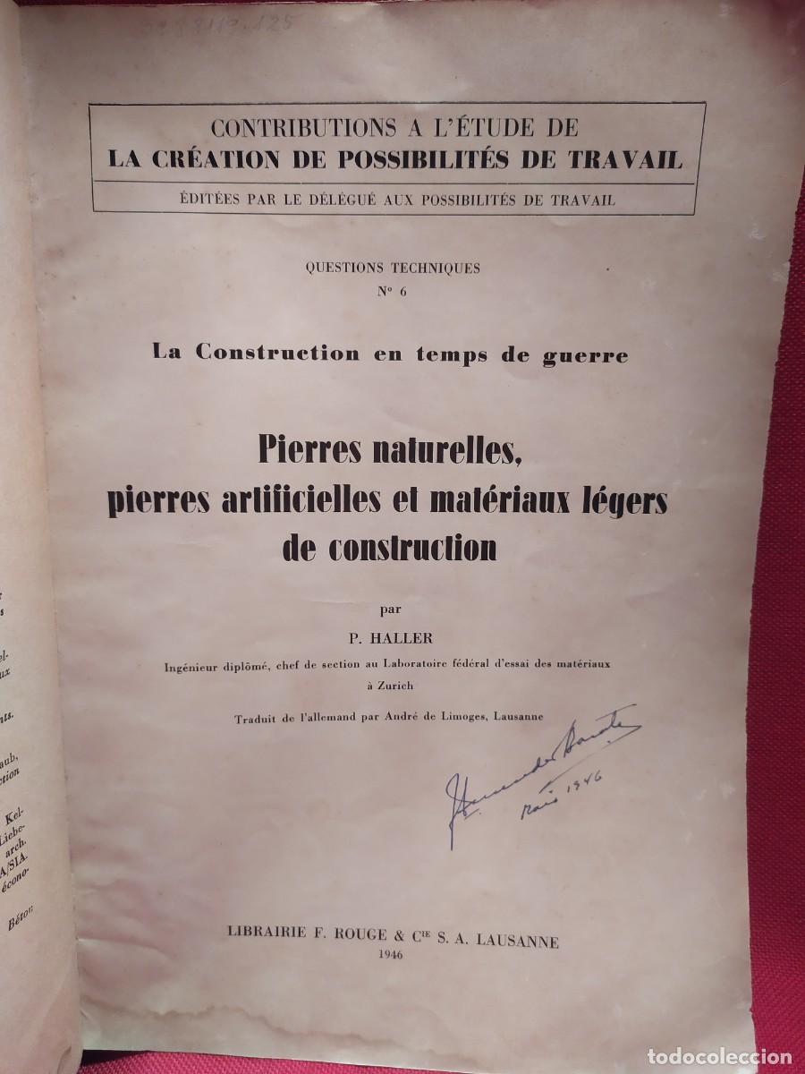 Libros de segunda mano: 1946. La construction en temps de guerre. Haller. - Foto 1