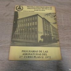 Libros de segunda mano: ARKANSAS1980 LIBRO ARQUITECTURA BUEN ESTADO GENERAL PROGRAMAS DE ASIGNATURAS DEL 2DO CURSO 1972