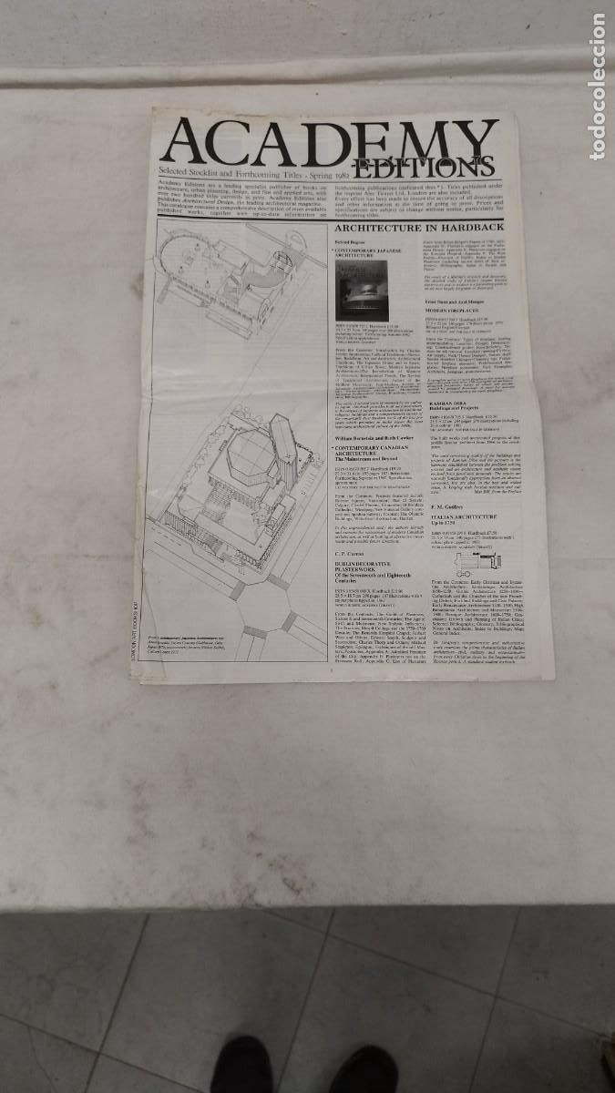 Livres d'occasion: Antiguo Cat&aacute;logo de Arquitectura,ACADEMY Editions Selected Stocklist and Forthcoming Titles. 1982