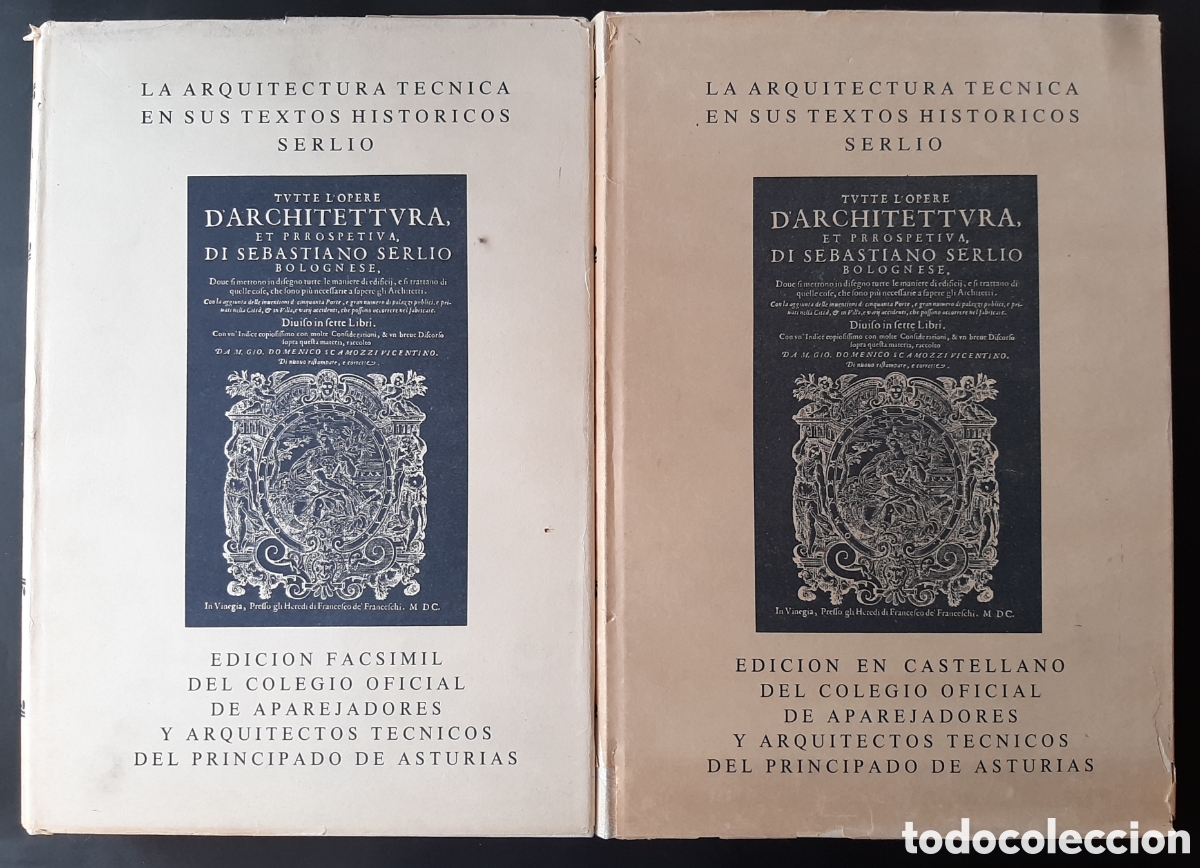 Livres d'occasion: Todas las obras de Arquitectura y Perspectiva de Sebasti&aacute;n Serlio de Bolonia.Ed.Facs&iacute;mil.2 vols.1986