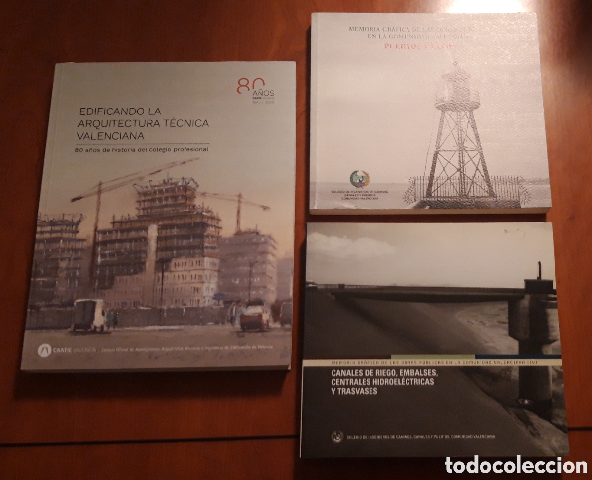 Second hand books: LOTE 3 LIBROS DE ARQUITECTURA Y MEMORIA GRAFICA DE LAS OBRAS PUBLICAS EN LA COMUNIDAD VALENCIANA.