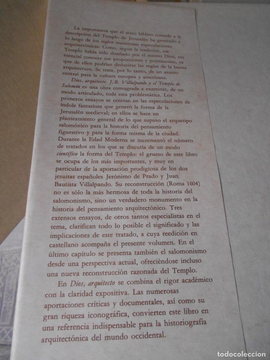 Libros de segunda mano: EL TEMPLO DE SALOMON - DIOS ARQUITECTO - Foto 6
