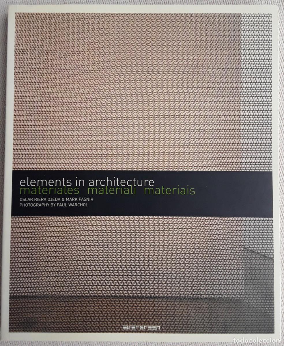 Libros de segunda mano: ELEMENTS IN ARCHITECTURE. MATERIALES. - Foto 1