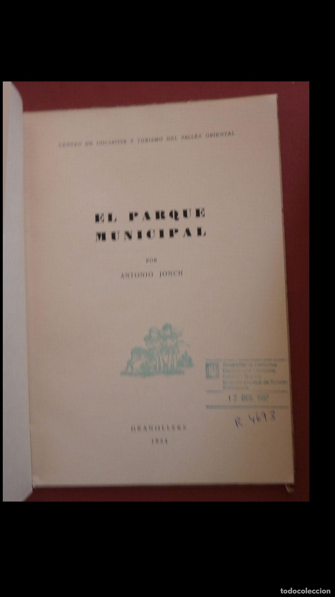 Libros de segunda mano: El parque municipal. Antonio Jonch - Foto 5