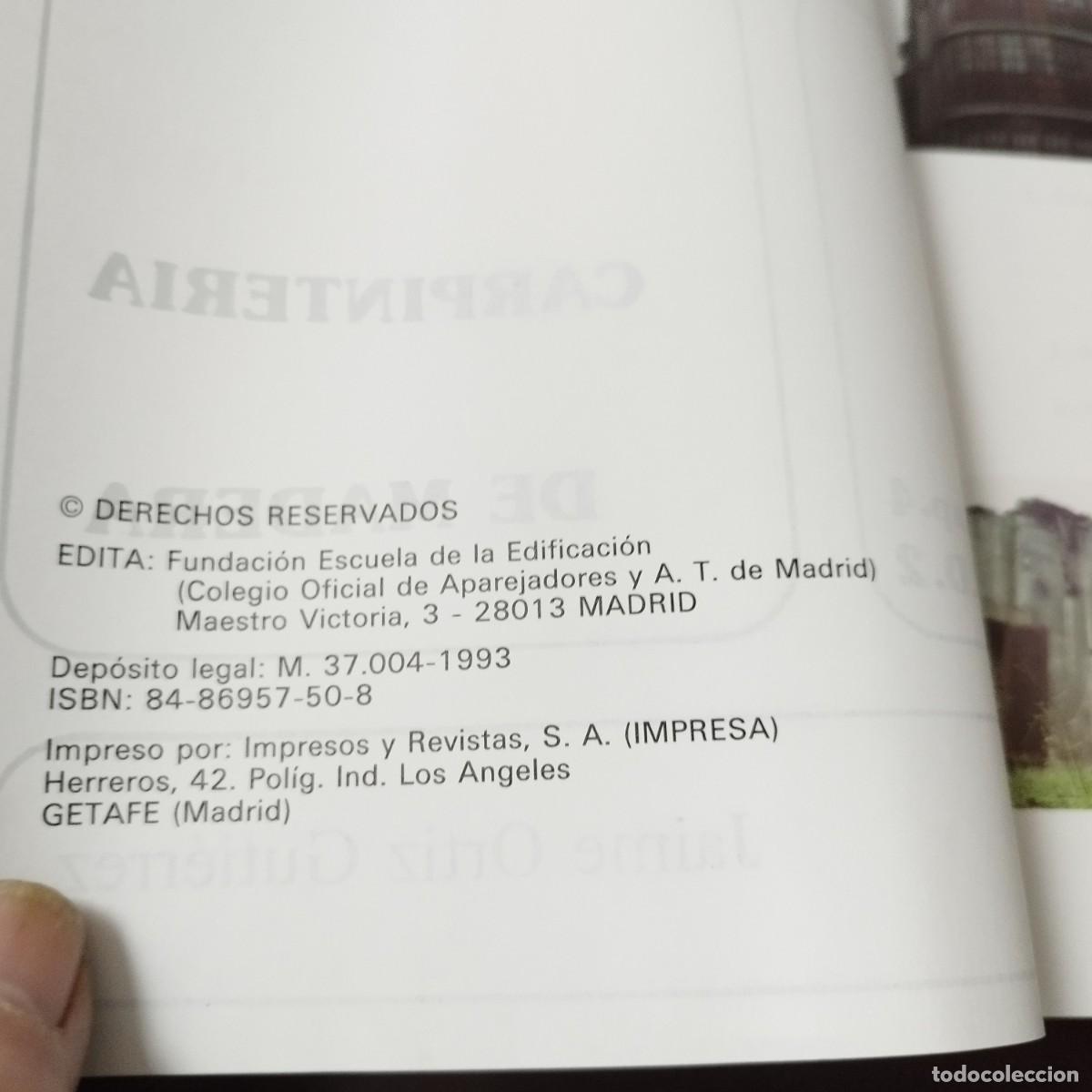 Libros de segunda mano: CARPINTERIA DE MADERA / JAIME ORTIZ GUTIERREZ / PU-GUI-2 - Foto 4
