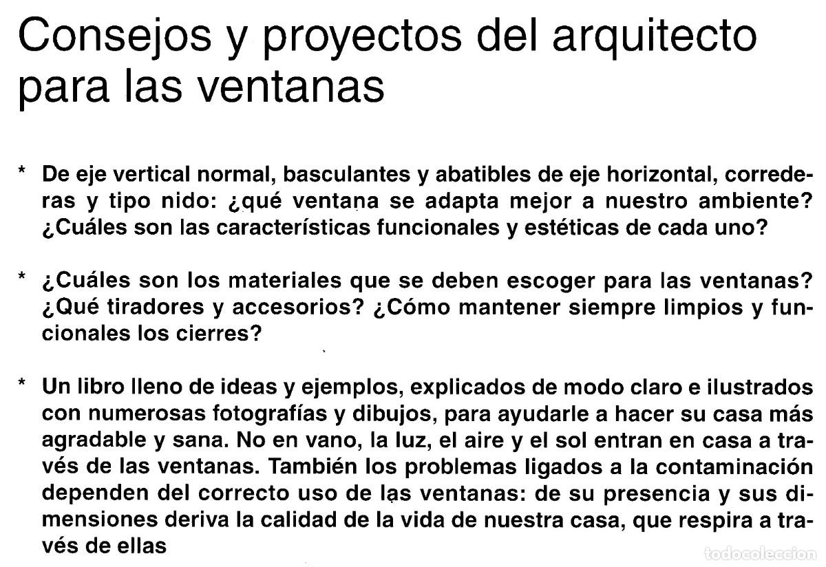 Libros de segunda mano: CONSEJOS Y PROYECTOS DEL ARQUITECTO PARA LAS VENTANAS. - Foto 2
