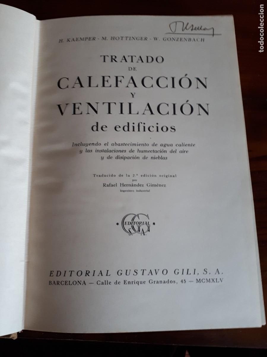 Libros de segunda mano: TRATADO DE CALEFACCI&Oacute;N Y VENTILACI&Oacute;N DE EDIFICIOS.-VV.AA. - Foto 3