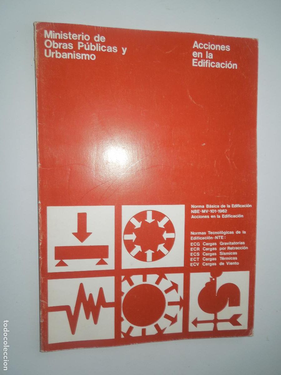 Libros de segunda mano: NORMA B&Aacute;SICA DE LA EDIFICACI&Oacute;N NBE-MV 101-1962 ACCIONES EN LA EDIFICACI&Oacute;N-OBRAS P&Uacute;BLICAS ... 1979 - Foto 1