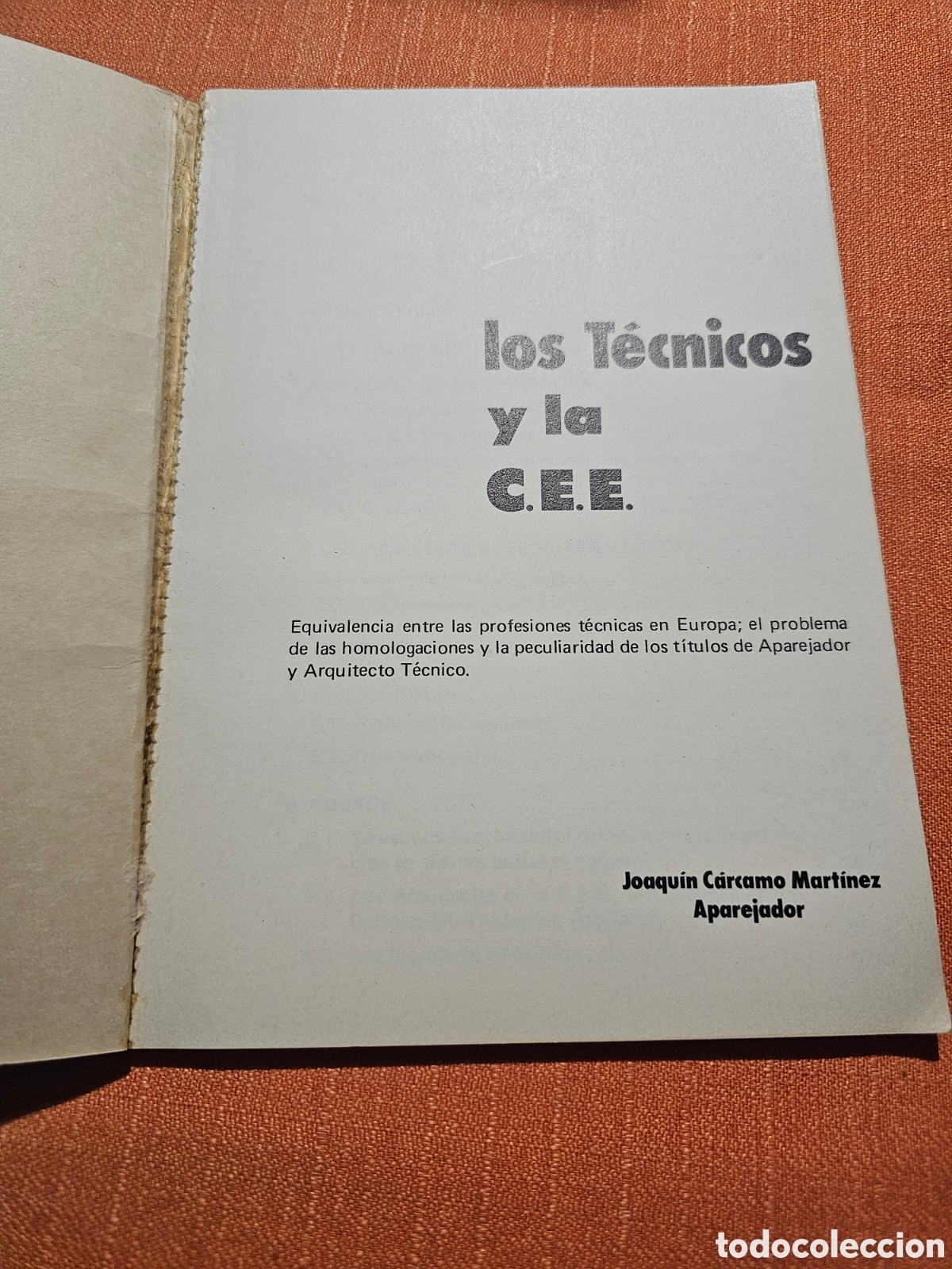 Libros de segunda mano: LOS T&Eacute;CNICOS Y LA C.E.E JOAQU&Iacute;N CARCAMO. - Foto 2
