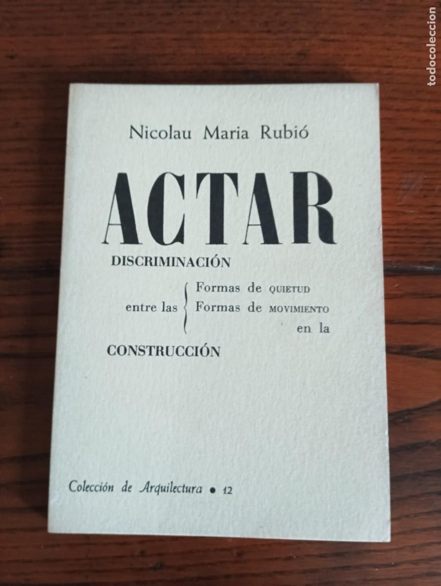 Libros de segunda mano: ACTAR.- NICOLAU MARIA RUBI&Oacute;. - Foto 1