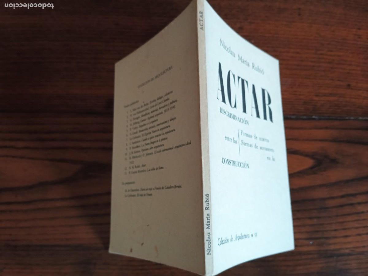 Libros de segunda mano: ACTAR.- NICOLAU MARIA RUBI&Oacute;. - Foto 2