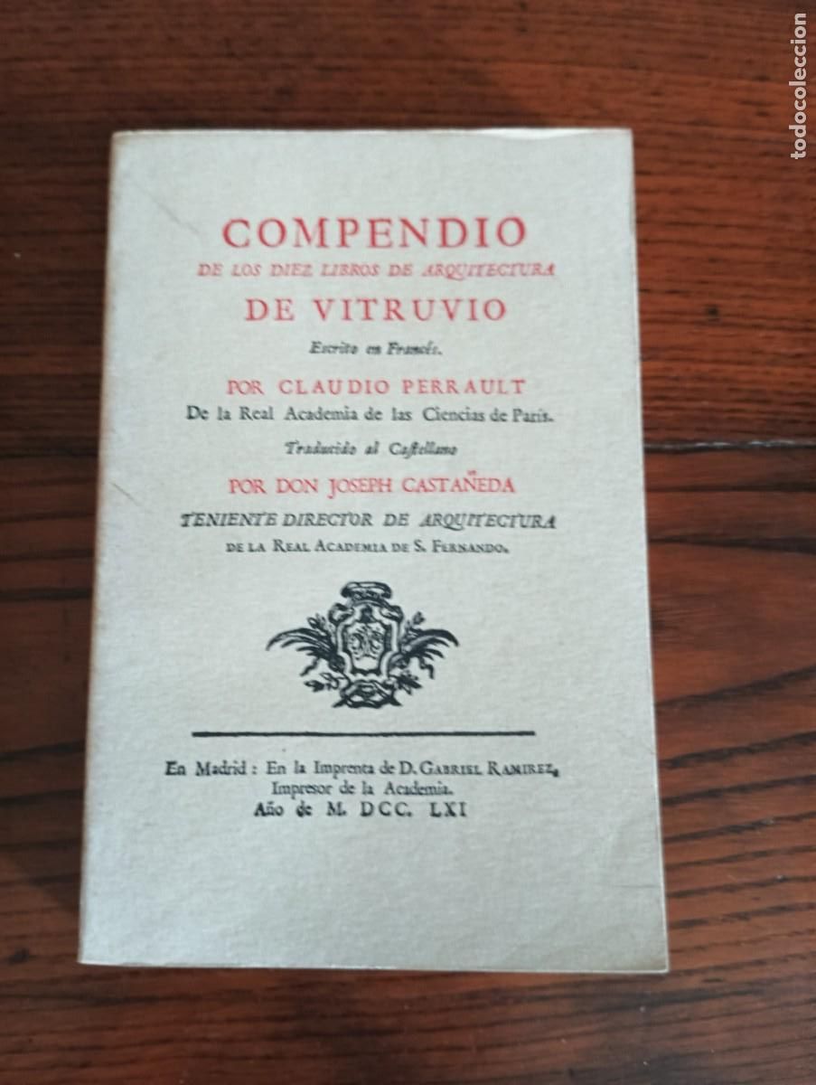 Libros de segunda mano: Compendio de los diez libros de Vitrubio.FACSIMIL.1981. - Foto 1