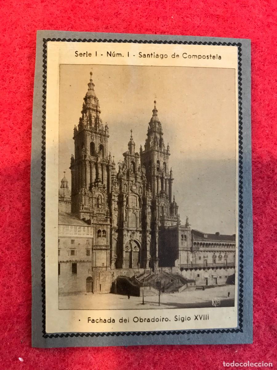 Livres d'occasion: CROMO DE ESTAMPAS DE GALICIA (KSADO) SERIE 1, N&ordm; 1. SANTIAGO. PEGADO AL CART&Oacute;N ORIGINAL. 9x6cm