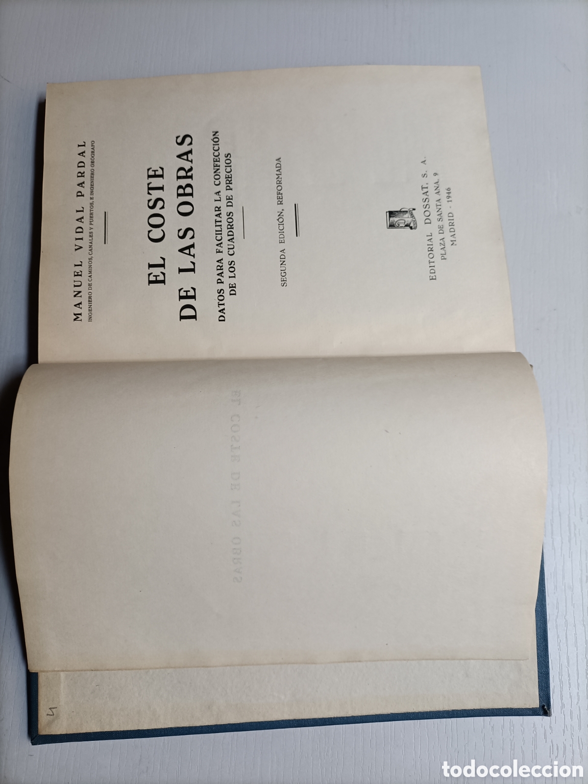 Libros de segunda mano: El coste de las obras. Manuel Vidal Pardal - Foto 8