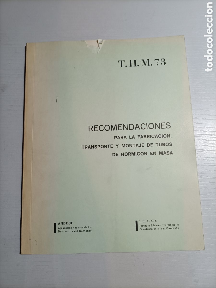 Libros de segunda mano: Recomendaciones para la fabricaci&oacute;n transporte y montaje de tubos de hormig&oacute;n en masa
