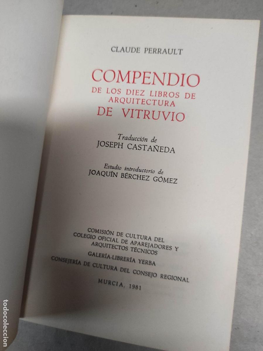 Libros de segunda mano: Compendio de los diez libos de Arquitectura de Vitrubio. Facsimil. - Foto 2