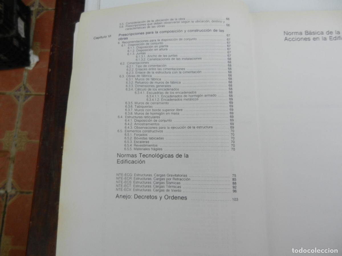 Libros de segunda mano: NBE NORMA B&Aacute;SICA DE LA EDIFICACI&Oacute;N-AE 88 - ACCIONES EN LA EDIFICACI&Oacute;N - MINIST. OBRA PUBLICAS ..1993 - Foto 5