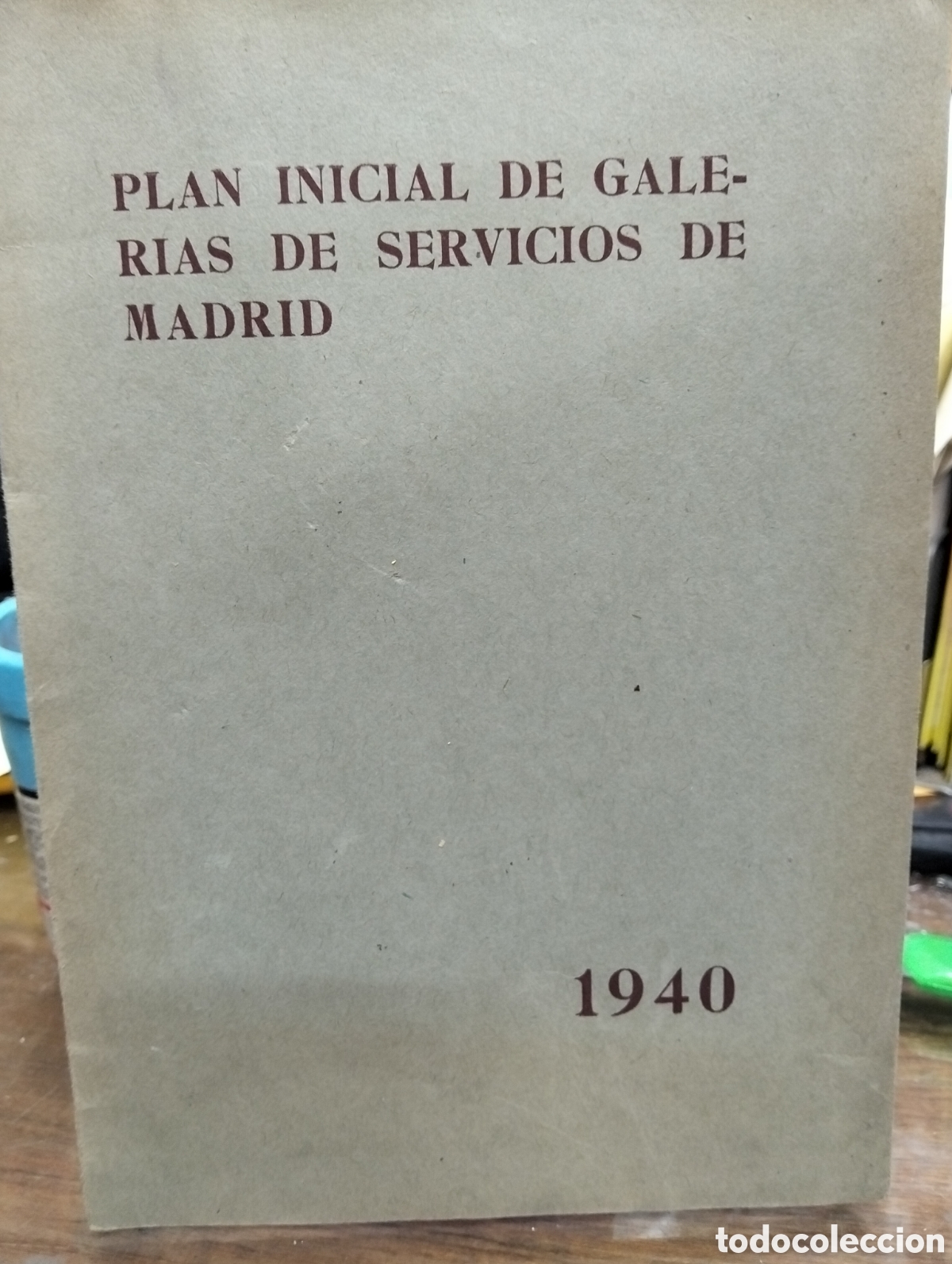 Livres d'occasion: Plan inicial de galer&iacute;as de servicios de Madrid,Jos&eacute; paz Maroto,1940 madrid, dedicado por el autor
