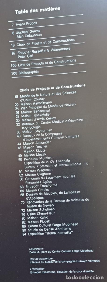 Libros de segunda mano: MICHAEL GRAVES -- MONOGRAFHIES D&acute;ARCHITECTURE ... texto en franc&eacute;s - Foto 7