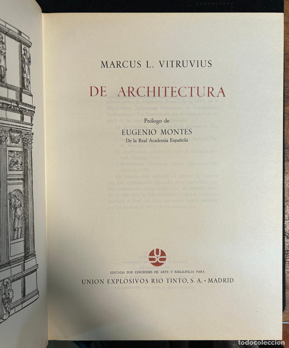 Libros de segunda mano: DE ARCHITECTURA - MARCUS VITRUVIUS - 1973 - MADRID - Foto 2