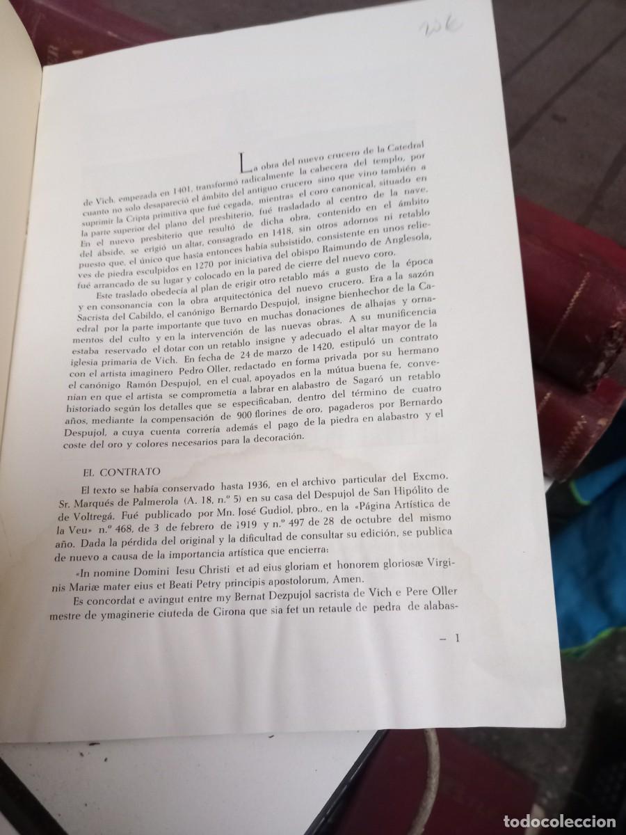 Libros de segunda mano: El retablo mayor de la catedral de Vich. E. Junyent - Foto 2