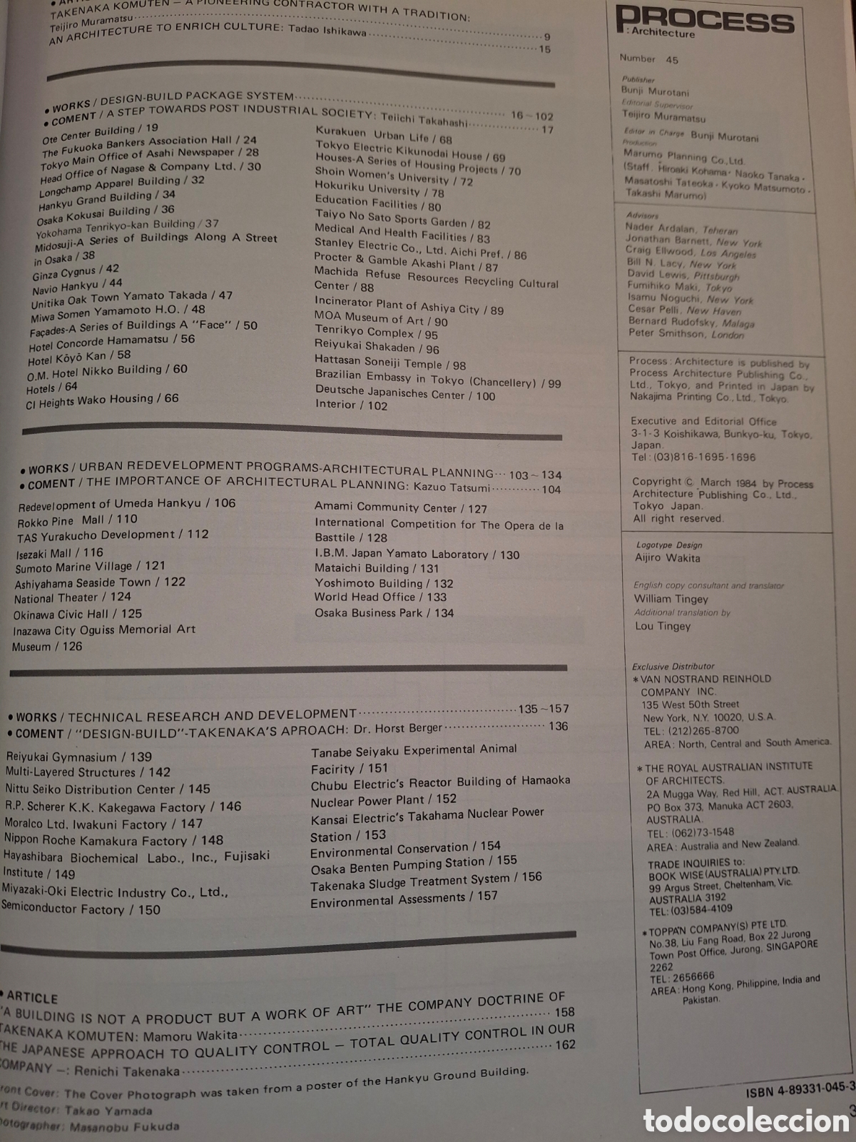 Libros de segunda mano: PROCESS ARCHITECTURE N&ordm; 45, THE TURN KEY SYSTEM IN ARCHITECTURE, 1984 - Foto 2