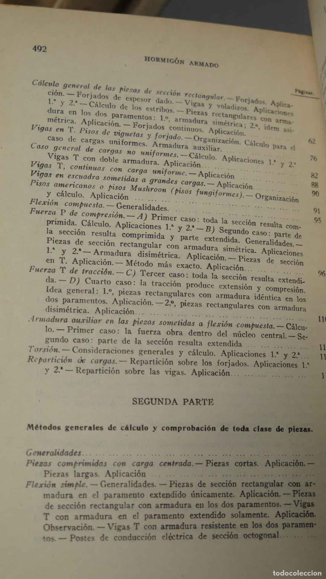 Libros de segunda mano: CALCULO ELEMENTAL Y EJECUCI&Oacute;N DE LAS OBRAS DE HORMIGON ARMADO - Foto 3
