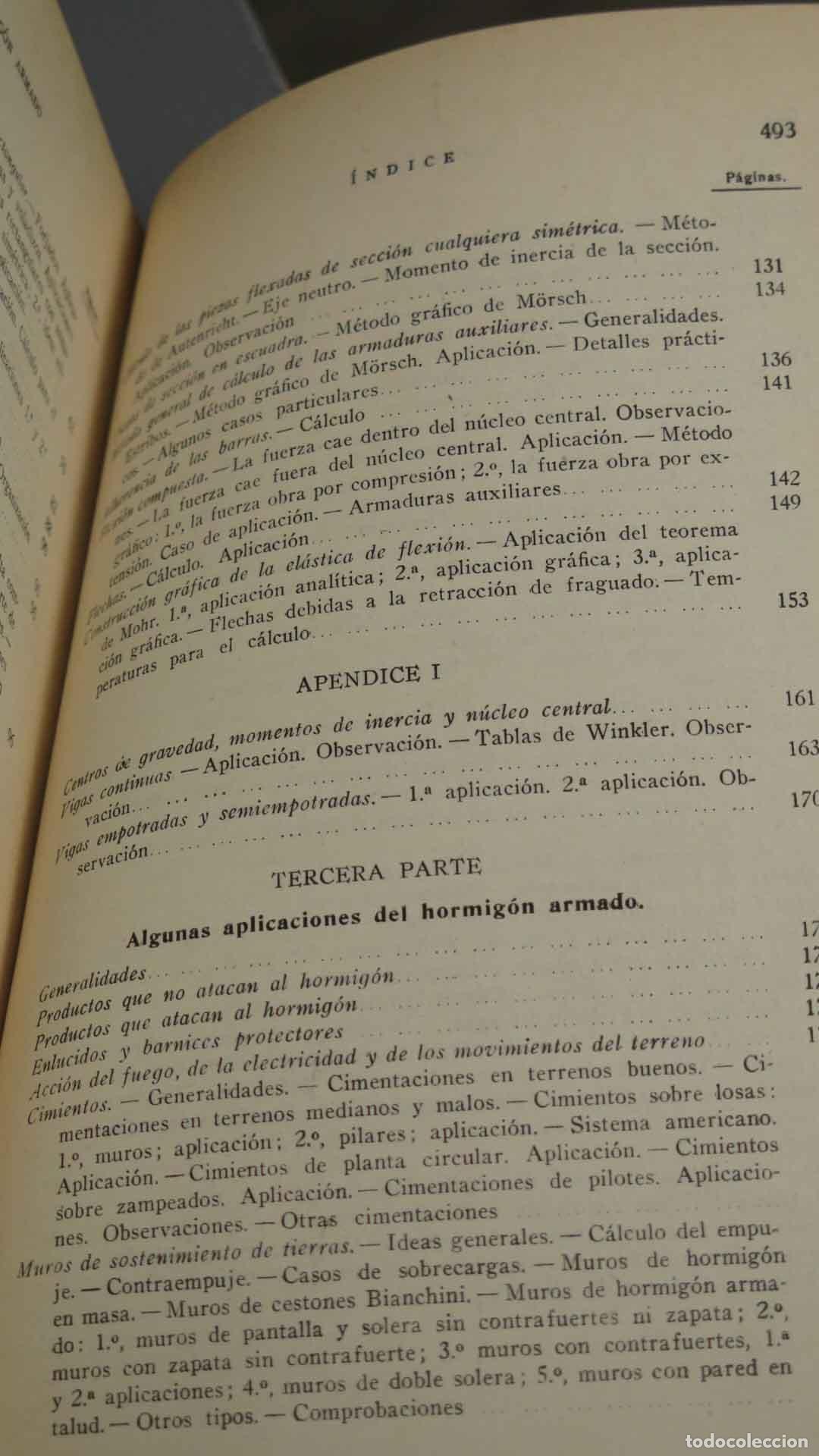 Libros de segunda mano: CALCULO ELEMENTAL Y EJECUCI&Oacute;N DE LAS OBRAS DE HORMIGON ARMADO - Foto 4