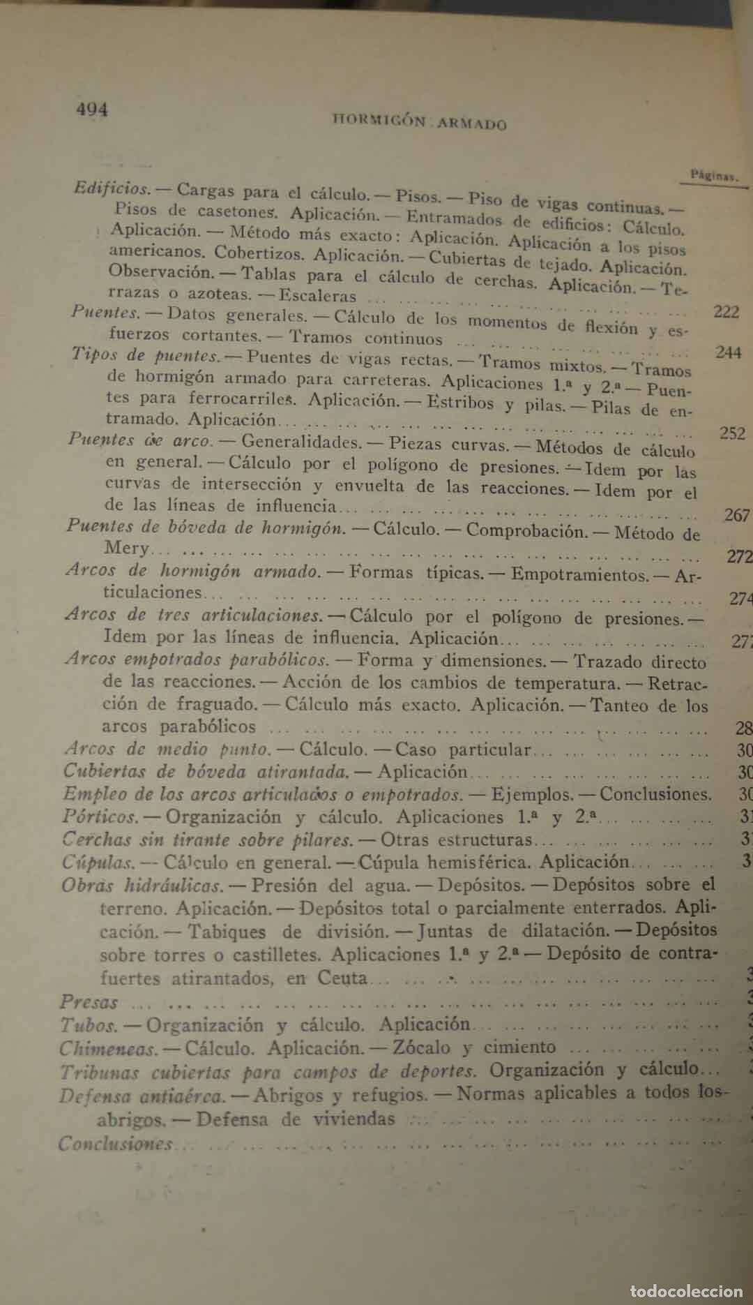 Libros de segunda mano: CALCULO ELEMENTAL Y EJECUCI&Oacute;N DE LAS OBRAS DE HORMIGON ARMADO - Foto 5